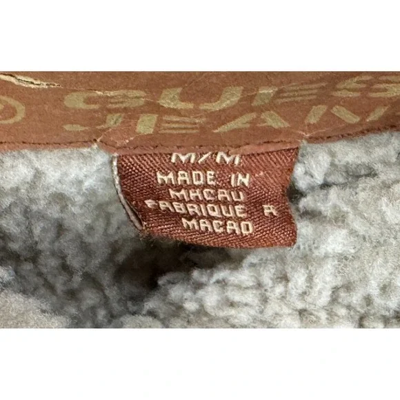 Guess Women's 1970's Vtg Sherpa Lined Full Button Denim Jacket Size Medium - Picture 7 of 14